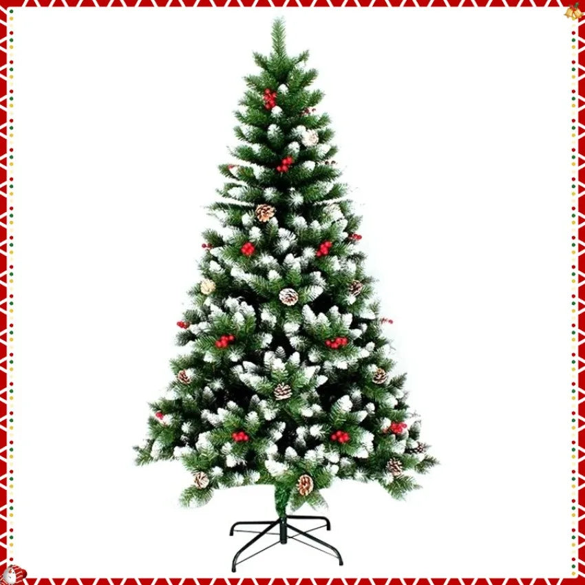 PVC Artificial Christmas Tree Spray White Pinecone Red Fruit Christmas Tree 1.2m-2.1m Christmas Party Atmosphere Home Decoration