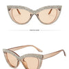 Flower Cat Eye Retro Rhinestones Sun Glasses for Women Elegant Fashion Men Trend Brand Designer Outdoor Party Shades Eyewear