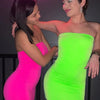 Sexy Strapless Off Shoulder Pinkycolor Bodycon Dress Women Backless Slim Mini Dress Club Party Vestidos