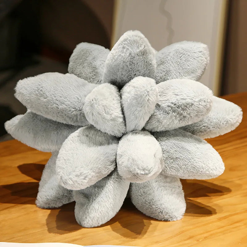 Inyahome 3D Succulent Throw Pillow Cactus Plush Flower Plant Shaped Cushion for Living Room Decor Novelty Decoration Plant Decor