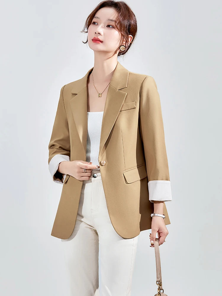 HIGH QUALITY Fashion 2020 Design Blazer Jacket Women's Green Black Blue Solid Tops For Office Lady Wear Size S-4XL