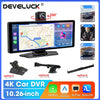 Develuck 10.26" Car DVR 350° Adjustable Carplay Android Auto Dash cam 4K Front&1080P Rear Camera Voice Control WIFI Dual lens FM