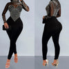 Elegant Women Jumpsuit Streetwear 2024 Spring Fashion Versatile Casual Solid Color Hot Diamond Long Sleeve Jump Suits for Female