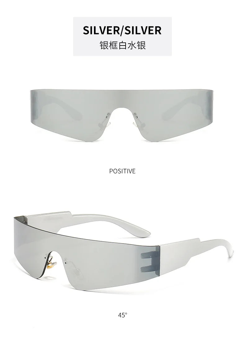 New Fashion Colorful Sports Sunglasses Women Cyberpunk Frameless Sun Glasses Anti Ultraviolet Driving Shades UV400 Oculos De Sol