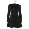 Sexy Fitted V-Neck Long-Sleeve Dress Elegant Solid Color High-Waist Pencil Skirt New Stylish Autumn/Winter Women's Banquet Dress