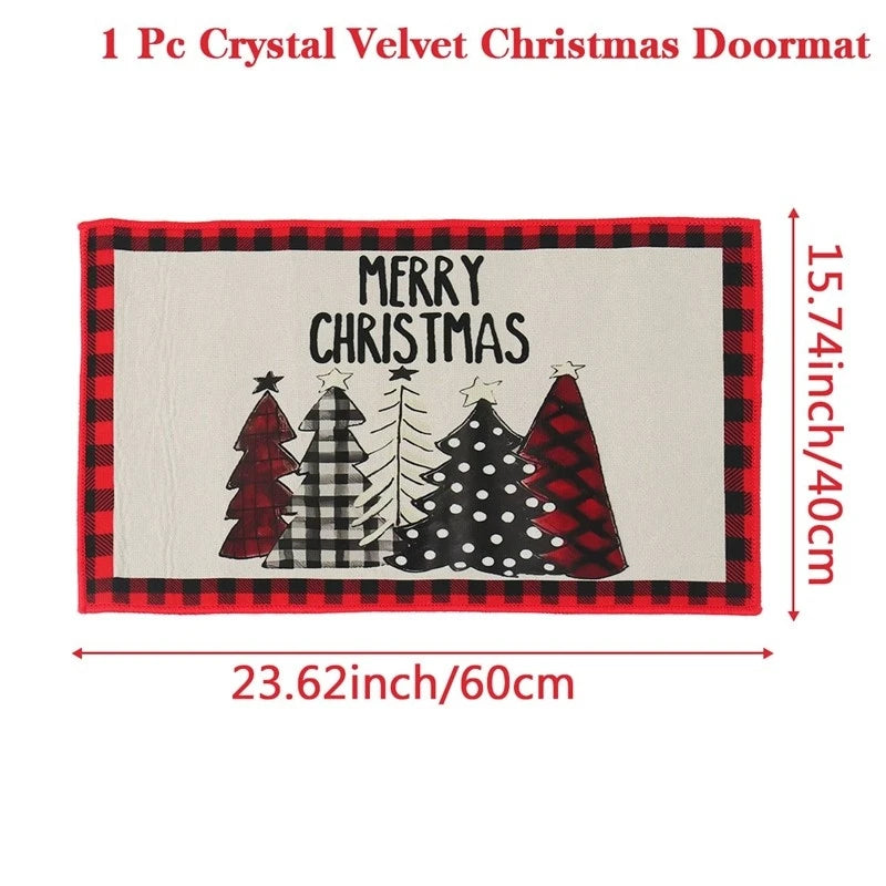 Christmas Door Mat Santa Claus Carpet Marry Christmas Decorations For Home 2024 Xmas Ornament Navidad Natal Gifts New Year 2025