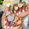 New Full Iced Out Bling Hollow Heart Ring Gold Silver Color 5A CZ Micro Pave Cubic Zircon Rings Hip Hop Punk Men Women Jewelry