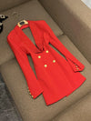 TWOTWINSTYLE Solid Hollow Out Blazer For Women Shawl Collar Long Sleeve Tunic Spliced Button Temperament Blazer Female KJA501707