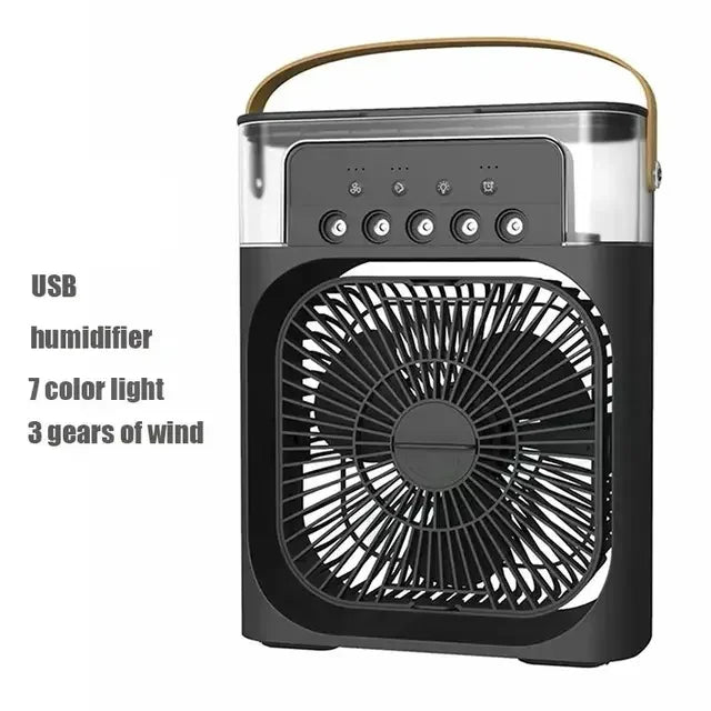 Ar condicionado portátil com luzes noturnas LED, 3 em 1 ventilador, pequeno refrigerador de ar, umidificador, casa fãs, Dropship