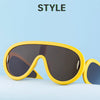 Oversized Wave Mask One-Piece Sunglasses Women Sports Y2K Punk Sun Glasses for Lady 2024 Luxury Brand Steampunk Eyewear Goggle