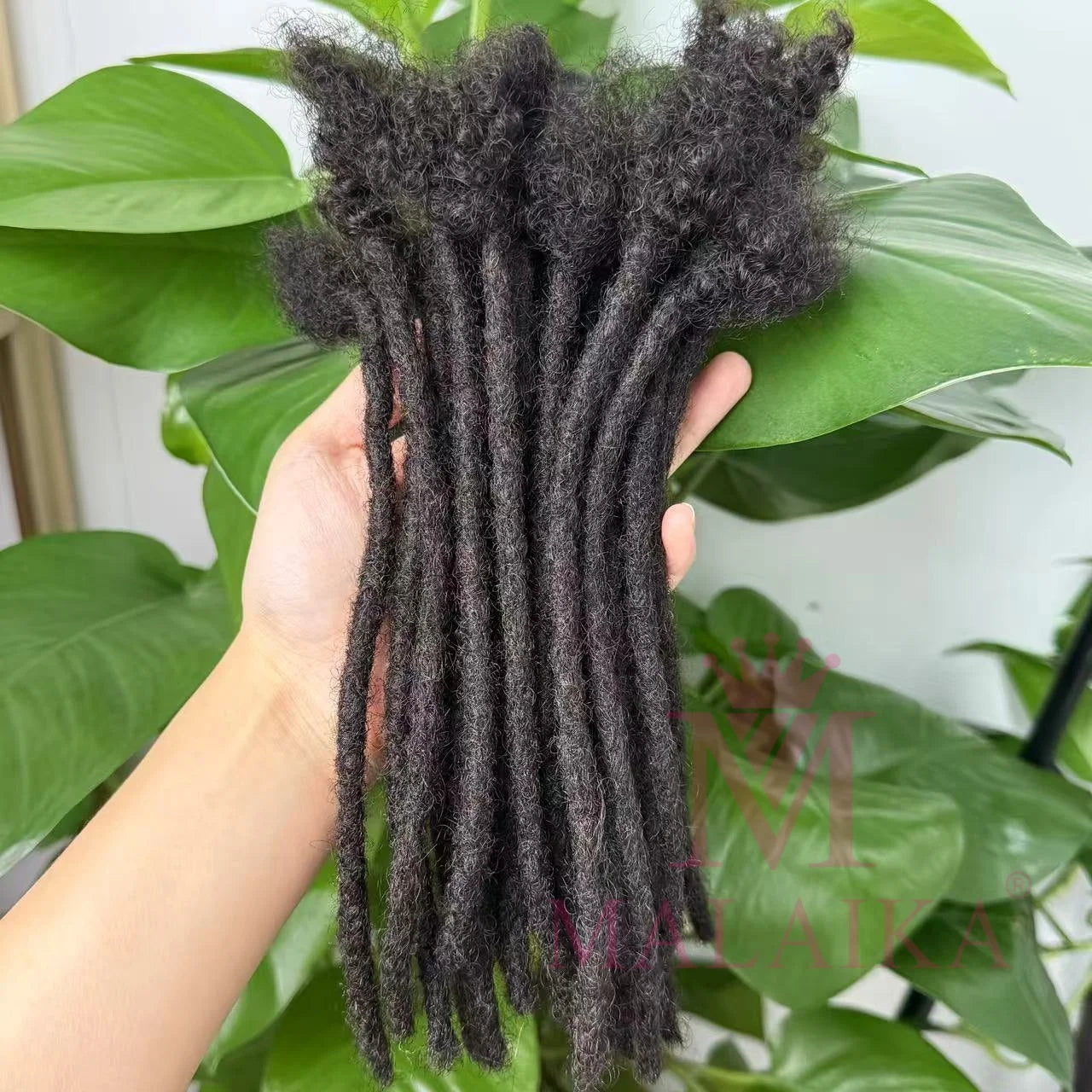Malaika Locs Extension Human Hair 8 Inch Full Handmade Permanent Dreadlock 0.6cm Dreadlock Extension 30 Str Human Hair Locs