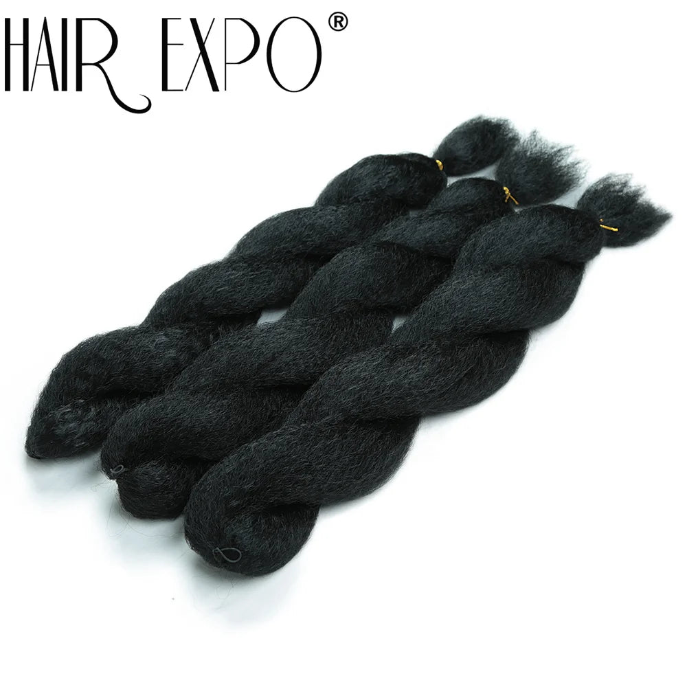26Inch Vixen Crochet Bulk Hair Synthetic Jumbo Braids Fluffy Yaki Straight Crochet Hair Afro Kinky Curly Braiding Hair Extension