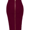 16 Colors Sexy Solid Zipper Orange Blue Black Red Bandage Skirt Women Elastic Bodycon Summer XL XXL Pencil Skirts 58cm