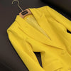 TWOTWINSTYLE New Hit Color Chic Blazers For Women Notched Collar Long Sleeve Patchwork Feathers Fashion Blazer Female KJA524948