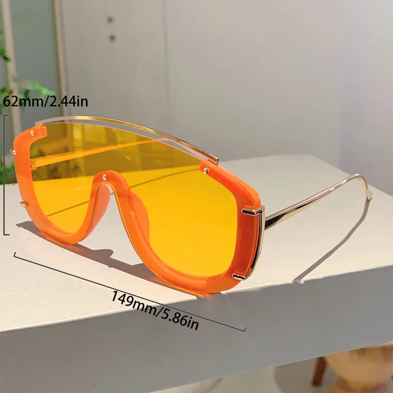KAMMPT Y2k Stylish Women Sunglasses Fashion Gradient Outdoor Sports Shades Trendy Luxury Brand Design Futuristic Men Sun Glasses