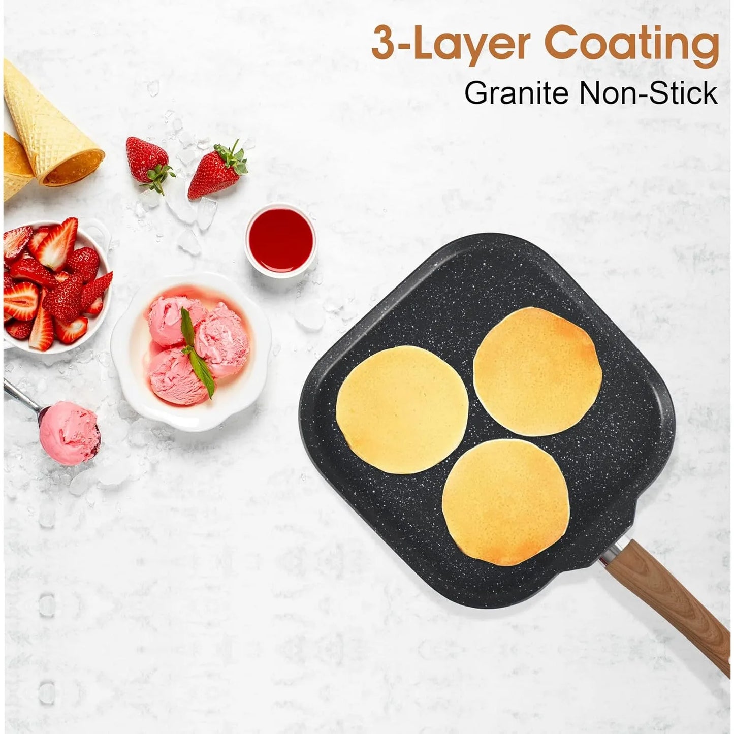 Induction Cookware Set-17 Piece Non-stick Cooking Pan Set, Granite Pots and Pans Set