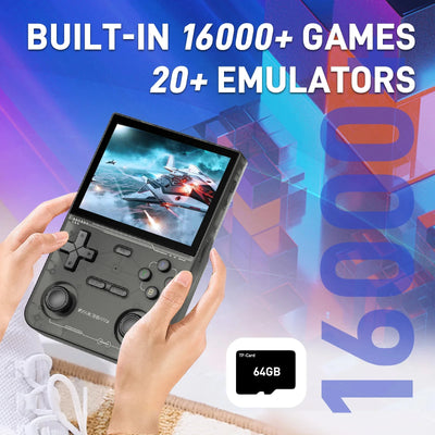 Open Source K36 Retro Handheld Video Game Console 16000 Games Emulator for PS1/PSP/DC/N64/SS 500nit 3.5 Inch IPS Screen