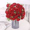Artificial Flowers Silk Rose Bouquet Leaves Fake Flower For Vase Party Home Table Wedding Valentine's Day Gift Decoration
