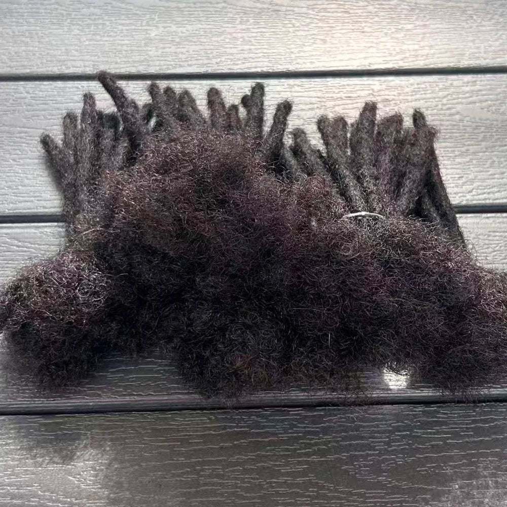 100% Human Hair Loc Extensions Full Handmade Dreadlock Extensions Wholesale 0.6cm Width Natural Black Extension For Women Men
