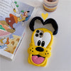 Disney Pluto Pup Plush Ears Phone Case For iPhone 11 12 13 14 15 Pro Max 15Pro 14Pro 13Pro 3D Soft silicone Dog Cover