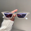 Fashion CAT EYE Rhinestone Bling Sunglasses Women Vintage Brand Luxury Small Frame Ladies Gradient Sun Glasses Oculos UV400