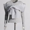 TWOTWINSTYLE Solid Spliced Bowknot T Shirt For Women O Neck Long Sleeve Patchwork Mesh Casual Temperament T Shirts Female Style