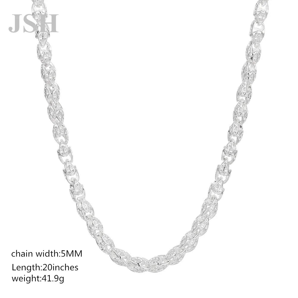 925 sterling Silver 20-24Inch 5MM Faucet Chain Necklace For Woman Man Fashion Party Wedding Accessories Jewelry Christmas Gifts