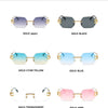 Hexagon Rimless Sunglasses Square Women Retro Men Sun Glasses Brand Designer Eyewear UV400 Shades Oculos Female Gafas