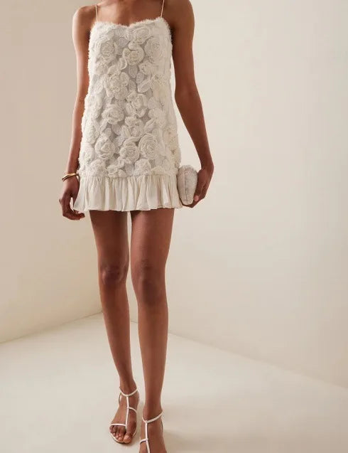 Elegant Womens White Floral Chic Mini Dress Patchwork Pleated Short Dresses Casual Black Evening Party Dresses Birthday Summer