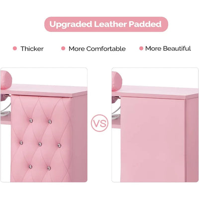 Manicure Table w/Dust Collector, Nail Desk for Nail Tech, Nail Station with Storage, for Makeup Beauty Spa Salon, w/Hand Rest,