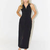 Bornladies Summer Sleeveless Single Breasted Dress Fashionable Ladies Slim Fit Collar Solid Color Long Dresses Women's Clothing