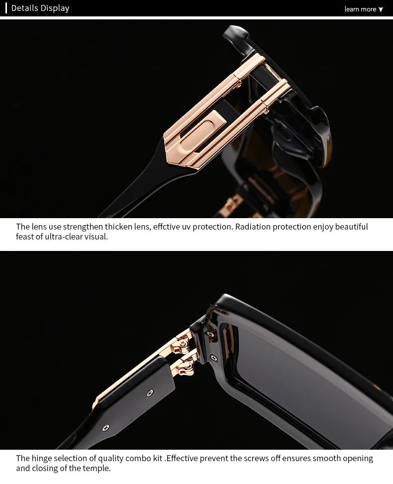 Modern Luxurious Sunglasses for Men Women Square Gradient Designer Unisex Brand Glasses Glamour Fashion Shades UV400