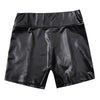 2023 Sexy Womens Shorts Shiny Elastic High Waist Shiny Faux PU Leather Short Pants Slim Hot Dance Clubwear Mini Shorts