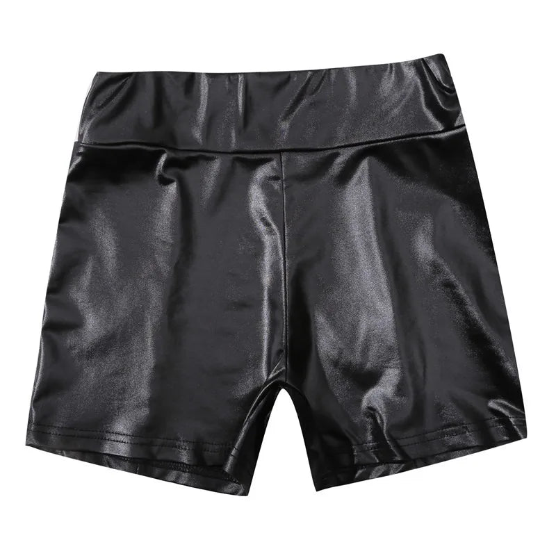 2023 Sexy Womens Shorts Shiny Elastic High Waist Shiny Faux PU Leather Short Pants Slim Hot Dance Clubwear Mini Shorts