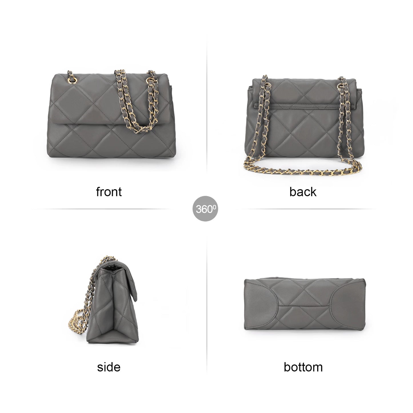 Mobile Phone Shoulder Bag Women's Quilted Handbag Crossbody Bags Vegan Leather Shoulder Bag with Card Slot Adjustable Removable