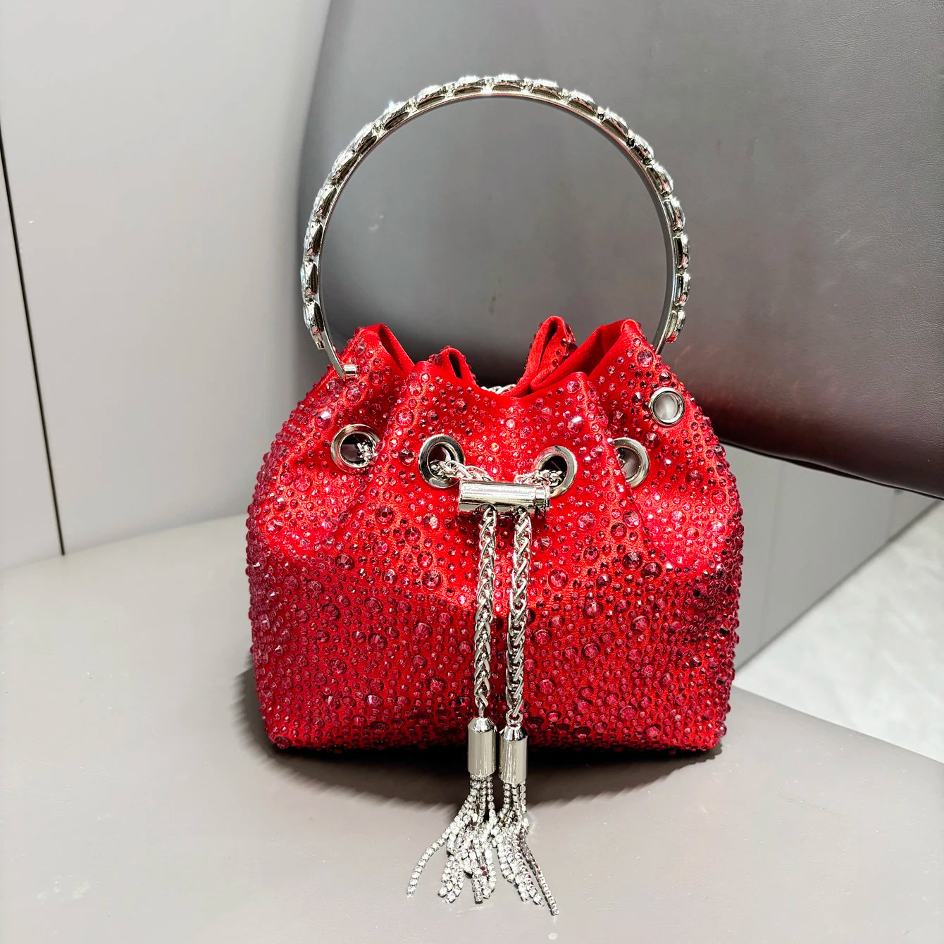 Handle Rhinestones Evening clutch Bag Purses and handbag luxury Designer shoulder bag Shiny Crystal Clutch purse bucket bag
