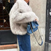TRAF 2024 Woman Autumn Winter Faux Fur Coat Plush Fluffy Women's Jacket New in Outerwears White Red Gray Black Wool Blends Coats