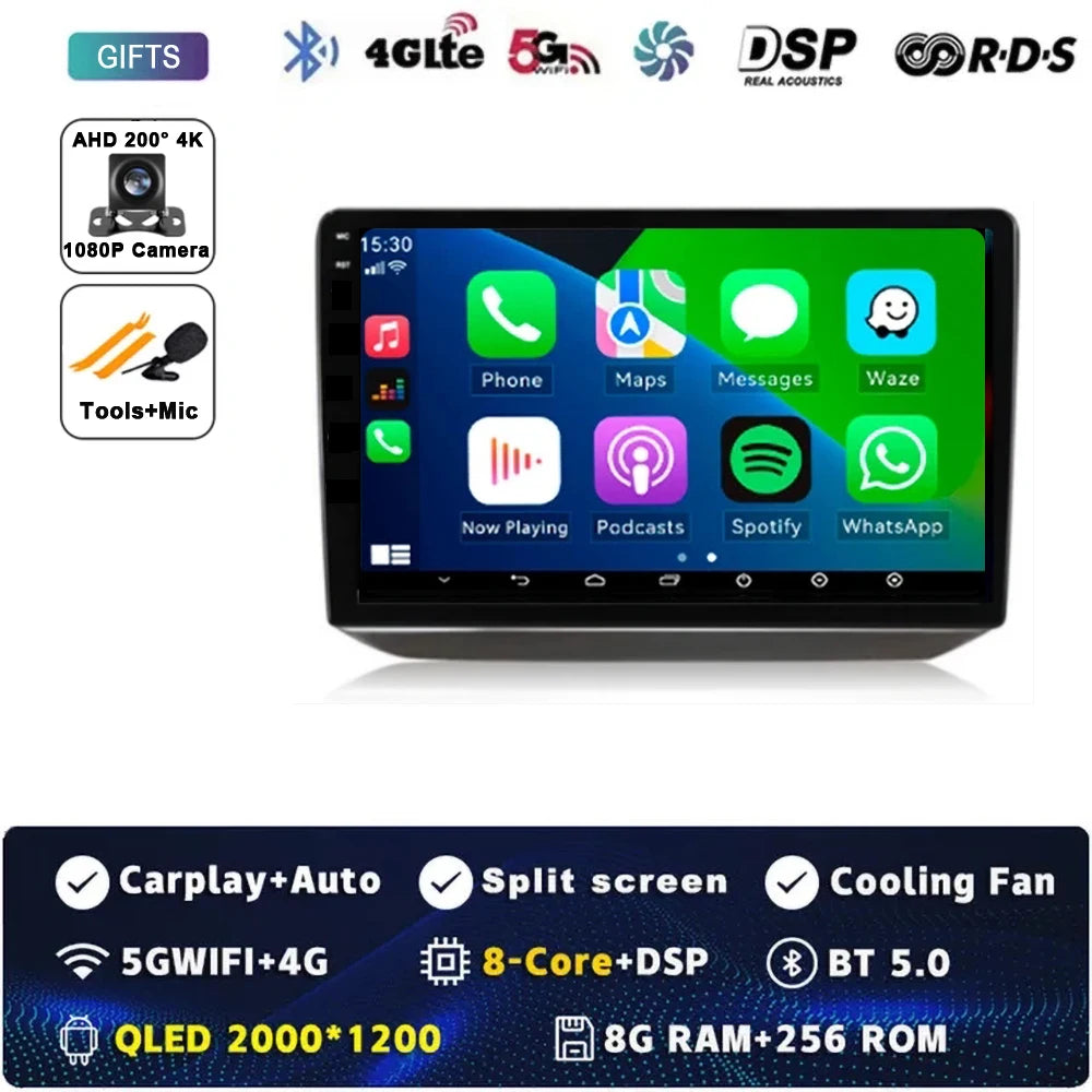 Android 14 Car Radio For Skoda Fabia 2 2007-2014 Multimedia Navigation GPS 4G WIFI Carplay Android Auto Player Carplay QLED 360