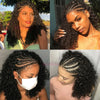 Braided Wigs 100% Human Hair 13X4 Lace Front Wig Braided Wigs With Baby Hair Wigs For Women Kinky Curly Hair Wigs Curly Bob Wig