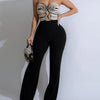 Women's Jumpsuit 2025 Summer New Temperament Fashionable Sexy Sleeveless Woven Tape Strapless Backless Party Straight Jumpsuits