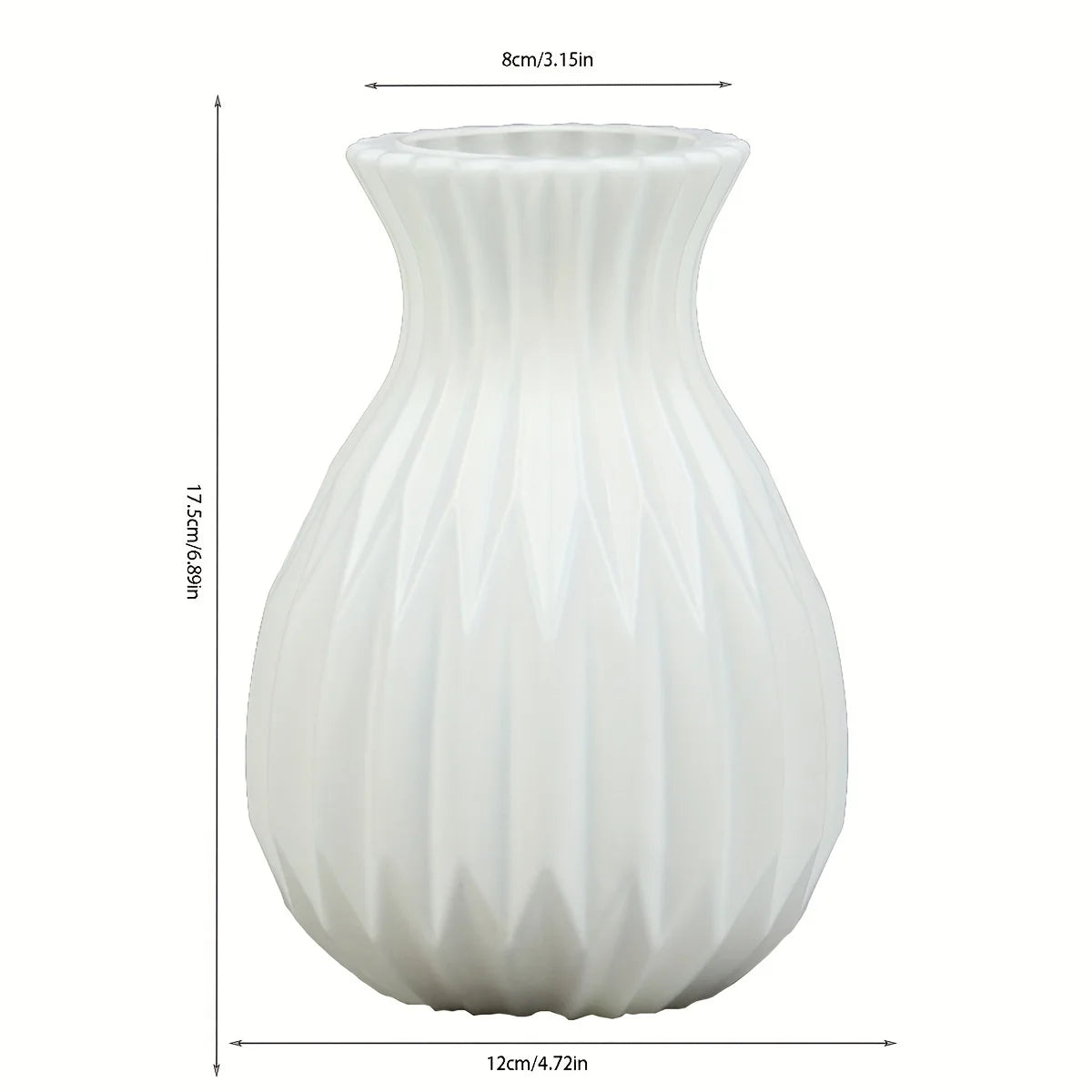1pc Water Cultivation Imitation Ceramic Plastic Vase Living Room Plastic Home Vase, Modern Minimalist Home Decor