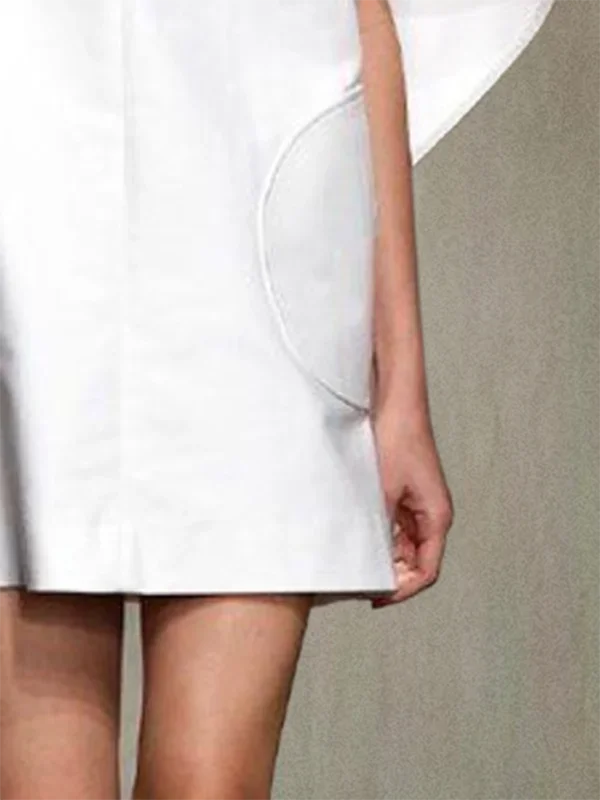 Yeezzi Fashion Black White Color Short Dress For Women 2025 New Spring Deep V-neck Half Sleeves Loose Prom Party Mini Dresses