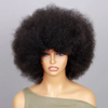 QVR Short Afro Kinky Curly Wigs With Bangs For Women Fluffy Short Afro Curly Wigs Human Hair Wig 180% Density Full Machine Hair