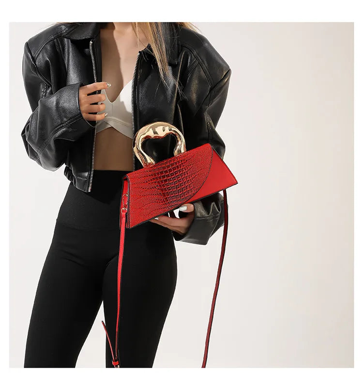 Solid Alligator PU Shoulder and Crossbody Bags Personality Designer Style High Quality Hand Bags for Women 2024 Fashion Hot Sale