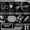 Car Accessories Set 27/4Piece Women Bling Universal Fit Polyester Steering Cover Shiny License Frame Phone Holder Coasters Tools