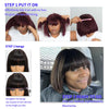 250% Density Straight Bob Wig Human Hair  Wigs with Bangs 2x1 Closure HD Lace Layered Cut Wig Bob Short Wigs Minimalism