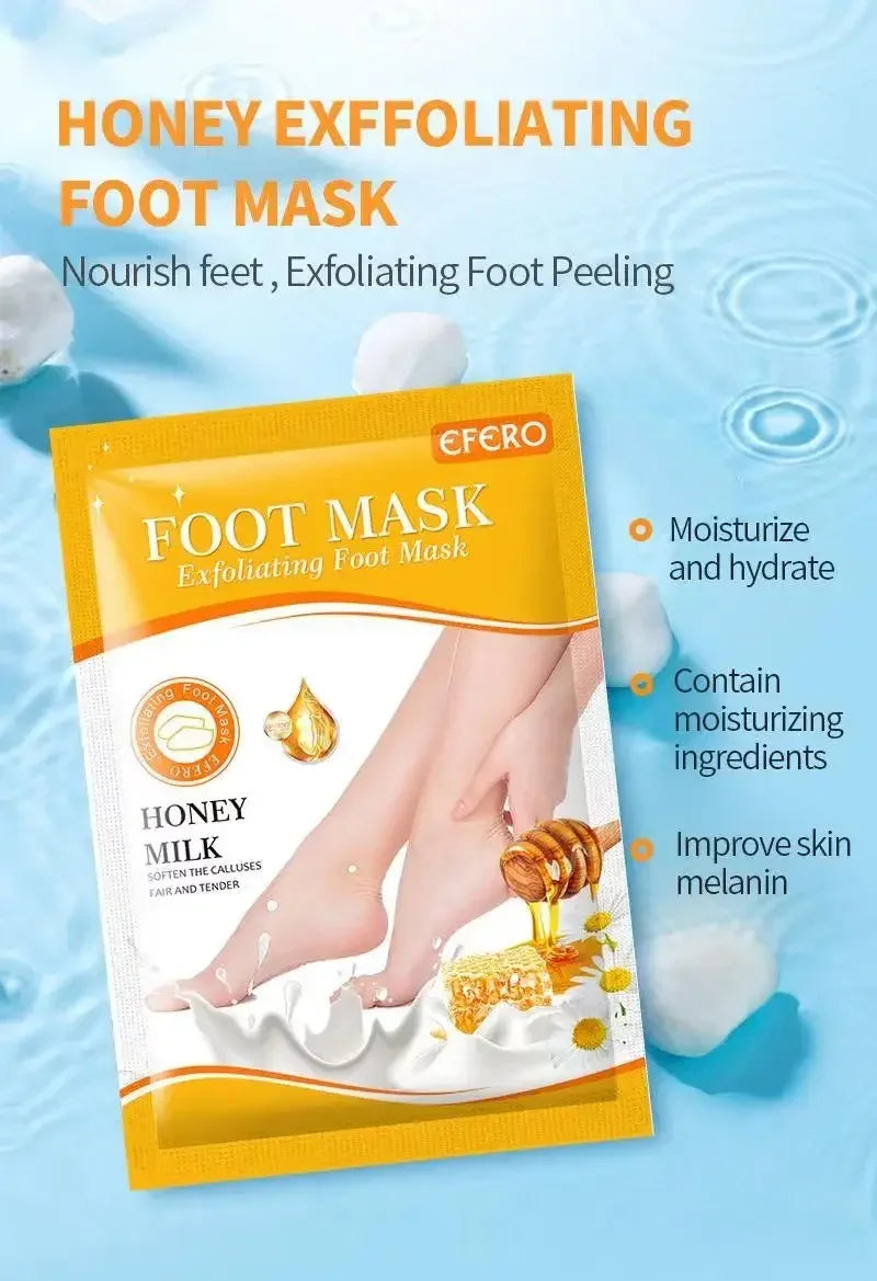 1 Pag = 1 Pair Honey Foot Mask For Remove Dead Skin Calluses Exfoliating Foot Mask Feet Cream Whitening Foot Spa Skin Care Tool