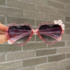 Girls Boys Love Heart Sunglasses Outdoor Sun Protection Children Lovely Flower Vintage Sun Glasses Classic Kids Eyewear UV400