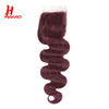 HairUGo Brazilian 99J 4x4 Straight Hair Closure 4*4 Lace Closure 10''-20'' 100% Human Hair Lace Closure With Baby Hair Remy Hair