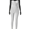 Shestyle Strapless Backless Chest Sponge Cup Bodycon Wrapping Solid Fashion Women Jumpsuit Fitness Underwire Hipster Sexy Hot